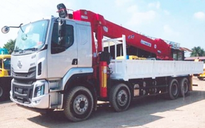 Chenglong H5 4 Chân 9.5 Tấn Gắn Cần Cẩu ATOM 15 Tấn