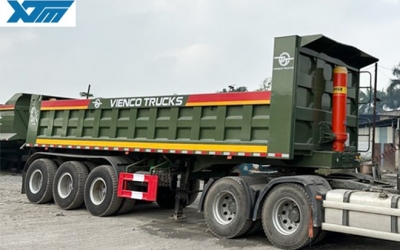 Moóc Ben Tự Đổ 3 Trục Thùng Vuông Fushi