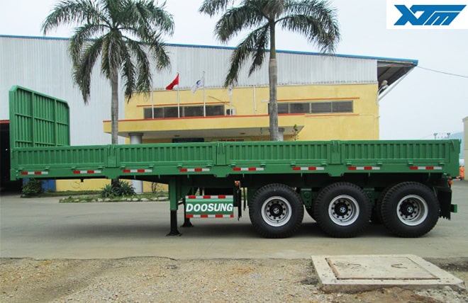 Hình 2: Sơ Mi Rơ Mooc Thùng Lửng 3 Trục 9m Doosung