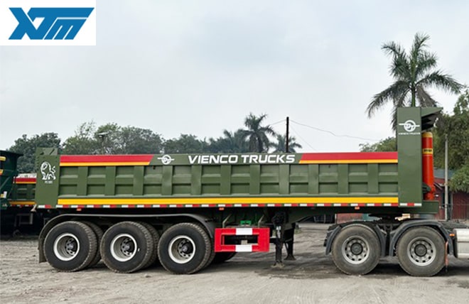 Hình 2: Sơ Mi Rơ Moóc Ben Tự Đổ 3 Trục Thùng Vuông Fushi