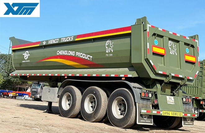 Hình 3: Sơ Mi Rơ Mooc Ben Tự Đổ 3 Trục Thùng U Fushi