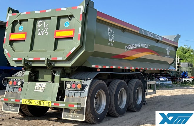 Hình 4: Sơ Mi Rơ Mooc Ben Tự Đổ 3 Trục Thùng U Fushi