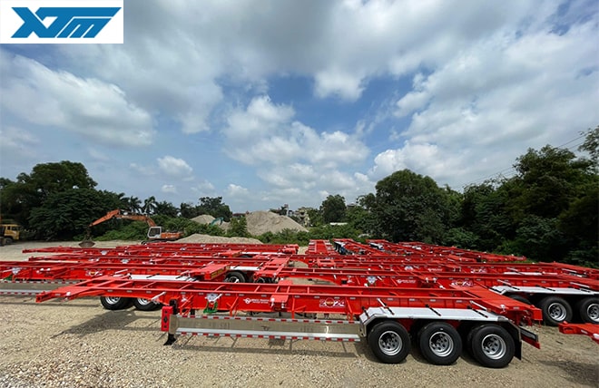 Hình 4: Sơ Mi Rơ Mooc Xương 3 Trục 40 Feet Fushi