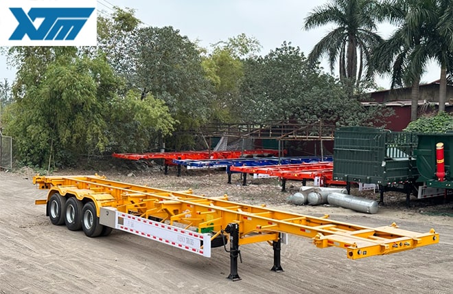 Hình 1: Sơ Mi Rơ Mooc Xương 3 Trục 45 Feet Fushi