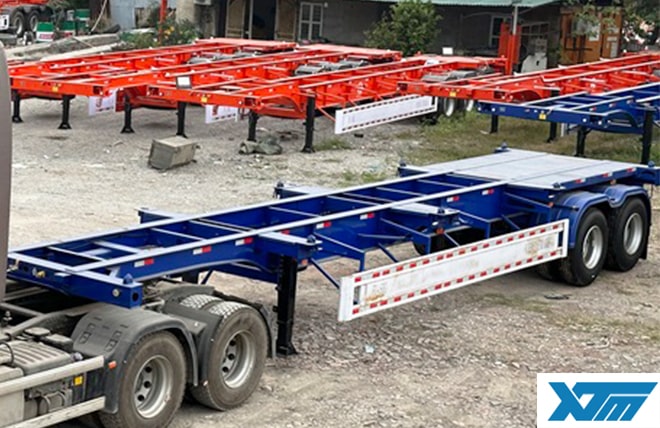 Hình 2: Sơ Mi Rơ Mooc Xương 2 Trục 40 Feet Fushi